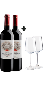 Kit 2 Chateau Haut Vigneau + Taça de Cristal